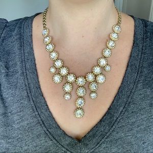 BCBG Gold & Crystal Statement Necklace